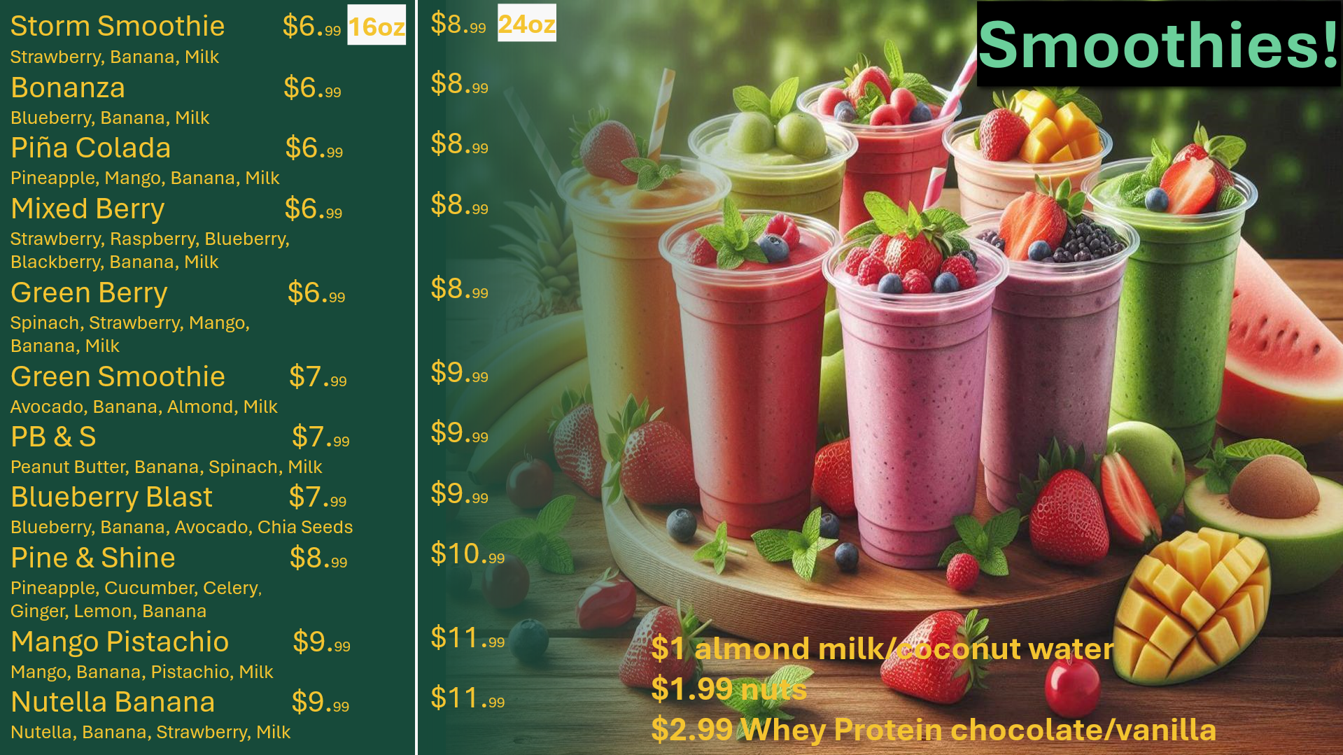 Fresh Fruit Smoothies